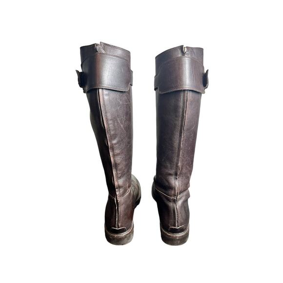 Gucci Tall Combat Brown Leather Boots 7.5 - Picture 3 of 15